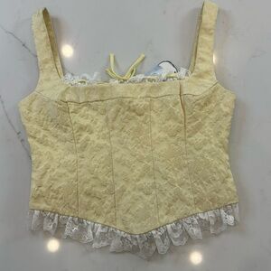 Majorelle Jalan Bustier Top in Butter Yellow